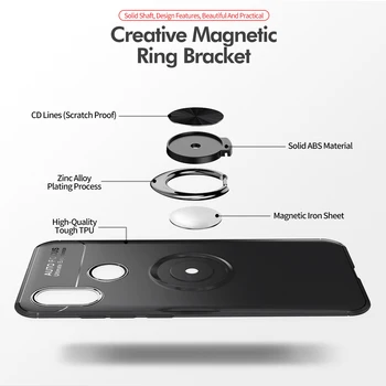 Pentru Xiaomi Mi A2 lite Caz Inel Magnetic Titularul Caz Acoperire Pentru Xiaomi Mi A2 a2lite Silicon Moale TPU Capacul din Spate