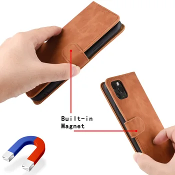 Pentru Xiaomi Poco X3 NFC Caz Retro Magnetic Flip din Piele Acoperi cu Sloturi pentru Carduri Pentru Poco X3 NFC Coajă de Telefon