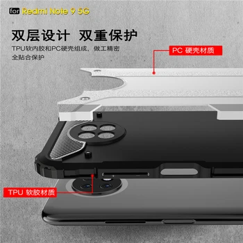 Pentru Xiaomi Redmi Notă 9T Caz Anti-knock Bara Rugged Armor Silicon Capac Spate Redmi Nota 9 T Pro Caz de Telefon Redmi Notă 9T 5G