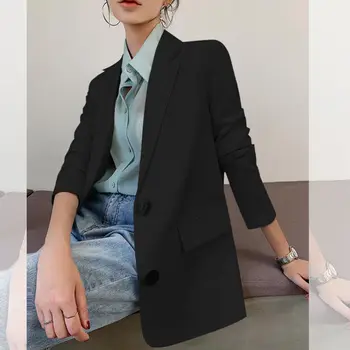 PEONFLY Moda Femei Sacou Alb cu Maneci Lungi Stil coreean Vrac Femei Sacou Office Doamnelor 2020 New Sosire Toamna Uza