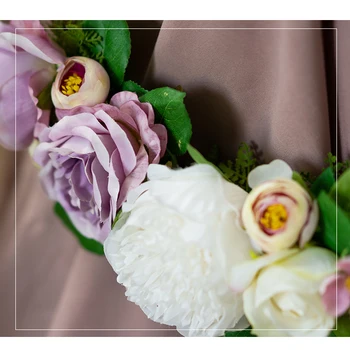 PEORCHID Rose Purpuriu Coroane cu Flori Nunta Ghirlanda Agățat de Perete Decor DIY Mireasa de Mână Flori Buchet de Mireasa Bujor