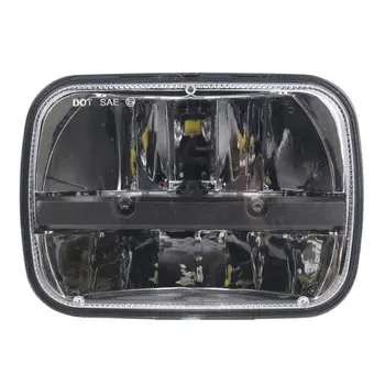 Pereche 5X7 7X6 inch Dreptunghiulară Sigilate Fascicul de LED-uri Faruri Negru pentru Jeep Wrangler YJ, Cherokee XJ H6014 H6052 H6054