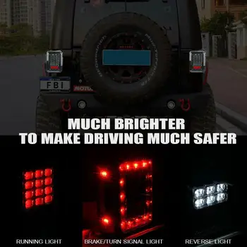 Pereche de LED-uri stopuri Auto LED de Funcționare Semnalizare de Avertizare Frână Spate Lampă cu LED-uri Pentru Jeep Wrangler JK JKU 07-18