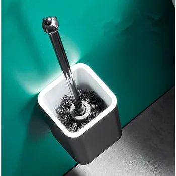 Perie wc titularul baie aluminiu material de unghii gratuit, ușor de curățat negru perie accesorii de baie