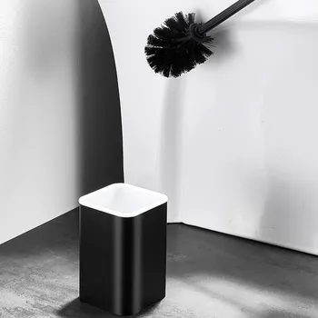 Perie wc titularul baie aluminiu material de unghii gratuit, ușor de curățat negru perie accesorii de baie