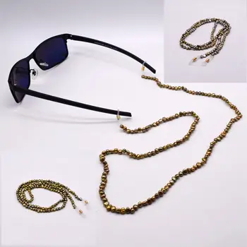 Perla verde ochelari de lanț. În mod natural în formă de perle baroc. Manual perla ochelari lanț. Accesorii pentru ochelari