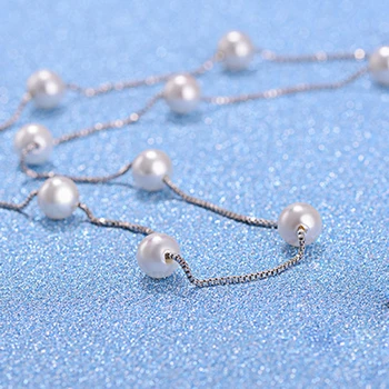 Perle Coliere Coliere pentru Femei de Moda de argint 925 Caseta de Lanț Colier Statement Bijuterii Accesorii