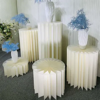 Perle Origami Coloana Desert Masă Pliantă Roman Coloana Masă Rotundă De Nunta De Decorare Fereastră Ghid Booth Props
