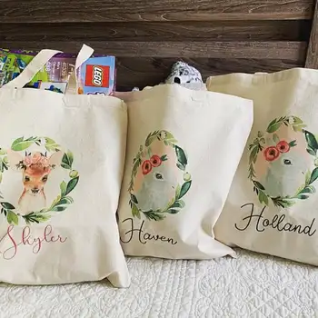 Personaliza logo-ul de Nunta petrecere a burlacelor florale Canva saci de onoare Tote Pungi domnisoara de onoare propunerea saci de umăr cadouri