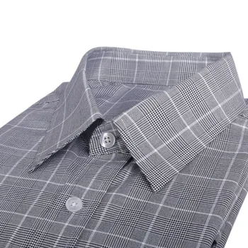 Personalizat din BUMBAC Glen Plaid Dress Tricouri PERSONALIZATE, Casual, ADAPTATE Alb Negru Glen Check Mens Dress Shirt 2020 Combinezon