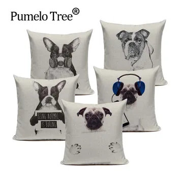 Personalizat Lenjerie de pat acoperă pernă de Desene animate Câine de Companie Creative Bulldog fata de perna Nou Animal de Desene animate Home Decor Imprimat Pernă Acoperă