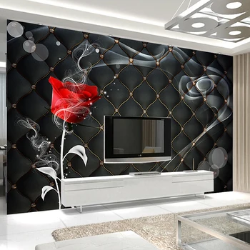 Personalizat Murală Papel De Parede 3D Floare Trandafir Negru Moale Pachetului Dormitor, Cameră de zi cu TV Fundal Decor de Perete Pictura Tapet