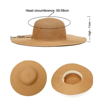 Personalizat Plaja hat Broderie Numele Tău LOGO Femei Pălărie de Soare de Mare Pălărie de Paie pe Plajă în aer liber pălărie de Vară de Călătorie Partid Cadou