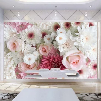 Personalizate 3D pictura Murala de Perete Clasic de Trandafir Bujor Flori Fotografie Tapet Living Nunta de Fond Casa Decor de Perete Papel De Parede