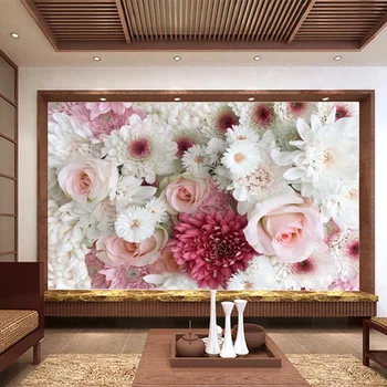 Personalizate 3D pictura Murala de Perete Clasic de Trandafir Bujor Flori Fotografie Tapet Living Nunta de Fond Casa Decor de Perete Papel De Parede