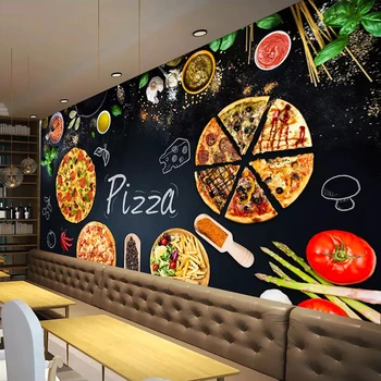 Personalizate 3D Tapet Mural Pictura pe Perete Personalizate Magazin de Pizza Tablă Foto de Perete de Hârtie Cafe Restaurant Decor Decor de Perete