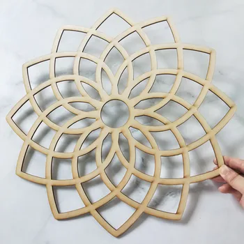 Personalizate Floarea Vieții Formă de tăiere cu Laser pentru Lemn Arta de Perete Home Decor lucrate Manual roller-Coastere Ambarcațiunile de a Face Geometria Sacră Ornament
