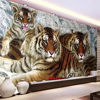 Personalizate Orice Dimensiune Murale 3D Tapet Tigru Animal Fresca Camera de zi Dormitor Studiu Clasic Decor Acasă Papel De Parede Tapet 3D