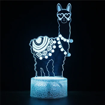 Peru Comoara Nationala Mare Alpacca LED 3D Lumina de Noapte creaturi mitice Acrilice Lumini Lămpi de Noapte Cadouri pentru Copii Copil