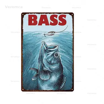 Pescuit Fier Pictura Pește de Mare de Metal Semn Placa de Metal de Epocă Poster Placa de Bucătărie Restaurant Decorare Arta de Perete Decor 20X30Cm