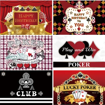 Petrecere de Poker Fondul de Poker Petrecere Temă Casino Fotografie de Noapte de Fundal Decoratiuni Recuzită ww06