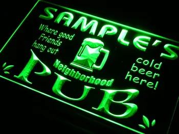 Pg-tm Nume personalizate Personalizate Cartier Pub Bar Bere LED-uri Lumina de Neon Semne cu Întrerupător pornit/Oprit 7 Culori 4 Dimensiuni