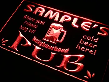 Pg-tm Nume personalizate Personalizate Cartier Pub Bar Bere LED-uri Lumina de Neon Semne cu Întrerupător pornit/Oprit 7 Culori 4 Dimensiuni