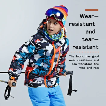 PHMAX de Schi pentru Copii Costum Fată Băiat de Sport în aer liber Snowboard Set de Sacou Copii Respirabil, Vânt Zăpadă de Funcționare Echipament de Schi