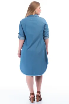 Pianoluce Femei Modelului Denim Dress Butonul Albastru 1383