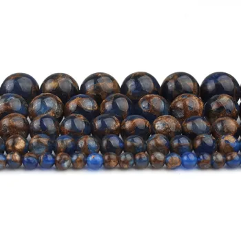 Piatra naturala de culoare Albastru Închis Margele Cloisonne Buna Rotund Margele Vrac Pentru a Face Bijuterii DIY Bratari Accesorii, 6, 8 și 10mm 15