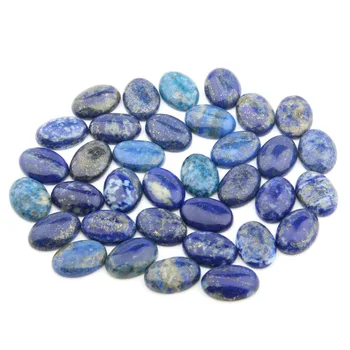 Piatra naturala Lapis lazuli Cabochon Margele Spate Plat Oval Nici o Gaură Margele Vrac Pentru a face bijuterii DIY Inel Colier accesorii