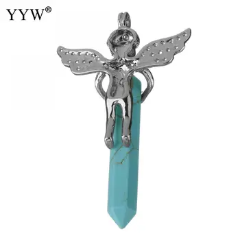 Piatra Semi-Pretioasa Înger Cupidon Piatra Naturala Pandantiv Cristal Alb Opal, Lapis Lazuli Colgantes Pentru A Face Colier