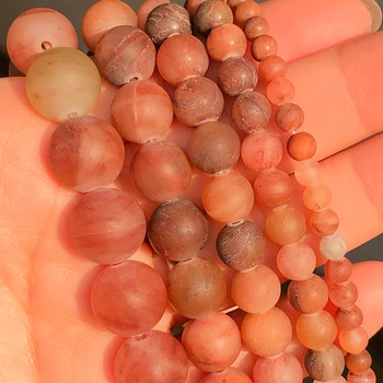 Piatră naturală 4, 6, 8 și 10mm Rosu Mat Rutilated Cuarț, Minerale Margele pentru Bijuterii DIY Brățară Accesorii 15
