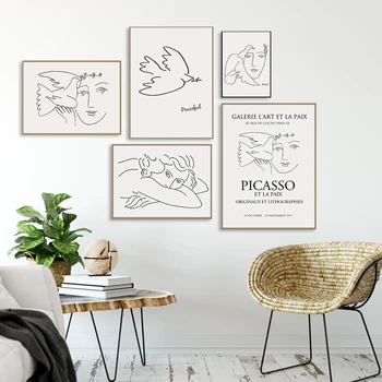 Picasso, Matisse Postere Si Printuri Abstracte Fata Bird Linie Panza Pictura Arta De Perete Imaginile Pentru Camera De Zi Nordic Decor Acasă