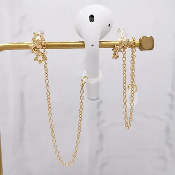 Picătură de Transport maritim Anti-a Pierdut Anti cădere Cercei pentru airpods femeile Stele Lanț Lung clip Ureche Bantă Stud cercei Bijuterii accesorii