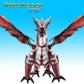 Piececool 3D Metal Puzzle Dragon Negru Model DIY Nano Laser Tăiat Puzzle Manual Pentru Copil Adult Copii Collectional Jucarii Educative