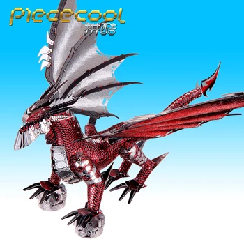 Piececool 3D Metal Puzzle Dragon Negru Model DIY Nano Laser Tăiat Puzzle Manual Pentru Copil Adult Copii Collectional Jucarii Educative