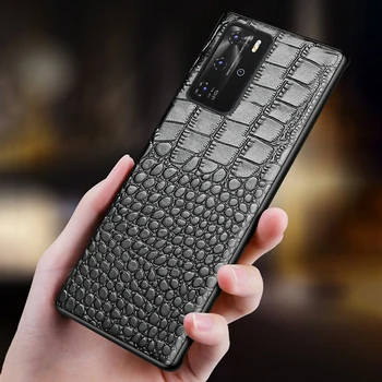 Piele Caz de Telefon Pentru Huawei P20 P30 lite P40 Pro Nova 5T caz Pentru Onoare 9X 10 20 30 Pro Piele de Crocodil Textura de Acoperire