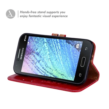 Piele Caz Pentru Samsung J1 Mini SM-J105H J105F Floare Telefon Flip Cover Cazuri Pentru Samsung Galaxy J105