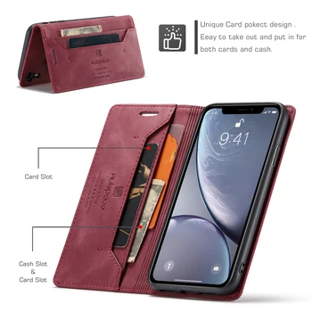 Piele Flip Caz de Telefon Pentru iphone 11 12 pro Max Mini xr 8 X XS plus se 2021 Moda de Înaltă Calitate Lux Magnetic Portofel Acoperi
