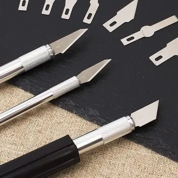 Piele Instrumente de Tăiere Exacto Lame de Cuțit 13 Bucata Kit Craft Set pentru Crafting Cutter Hobby Pen Ras Exacto Speologie Cuțite