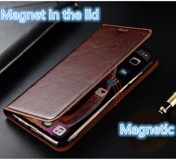 Piele naturala magnetic flip caz coque pentru Nokia 6.2 caz de telefon pentru Nokia X5/Nokia X6 2018 telefon sac slot pentru card holder