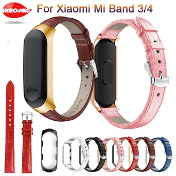 Piele Pentru Xiaomi Mi band 3/4 banda curea de Ceas de Înlocuire Pentru Mi Band 3 bratara ceasuri benzile de cureaua de Accesorii Inteligente