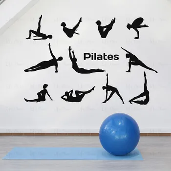 Pilates Postura De Perete Decal Stilul De Viață Yoga Gimnastică Sport Decor Interior Vinil Autocolante Fereastră De Artă Murală Detașabil