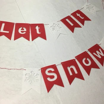 Ping Simțit decoratiuni de craciun pentru casa xmax Să-l zăpadă fulg de nea Banner Decorare Petrecere Bunting Pavilion alimentare cu material