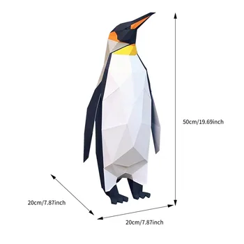 Pinguin 3d Diy Model de Decorare Perete Manual Creativ Agățat de Perete de Perete Decor Figurine & Miniaturi #T2G