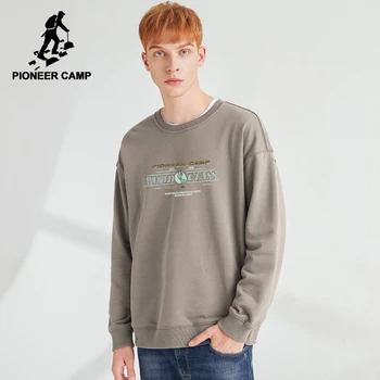 Pioneer Camp Nou pentru Bărbați Jachete Hanorace Confortabil de Cauzalitate Kaki Gri Inchis Moda Tipărite de Îmbrăcăminte pentru Bărbați XYK06001029