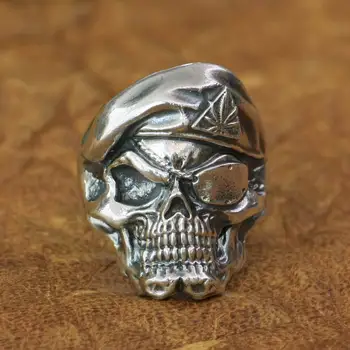 Pirat Craniu Inel Argint 925 Barbati Biker Rock Punk Inel TA174 NE Mărime de la 7 la 15