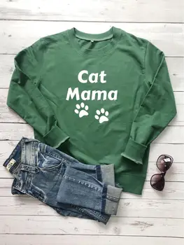 Pisica mama laba tineri fata de street style laba grafic drăguț kawaii grunge tumblr din bumbac tricou amuzant pulovere cat mama topuri