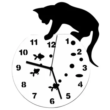 Pisica obraznic Acrilice Ceas Ceas de Perete cu Design Modern Decor Acasă Ceas de Perete Autocolant m16 30+